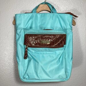 Samantha Brown Backpack Carry On Laptop Luggage Bag Travel Tote Purse Blue Croc